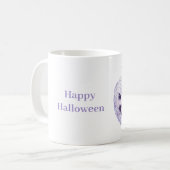 Lila Halloween-Kürbis Kaffeetasse (Vorderseite Links)