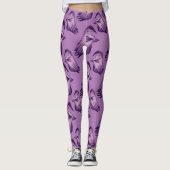Lila Halloween-Leggings - Ghosts Goblins Pattern Leggings (Vorderseite)