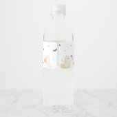 Lila Halloween Little Boo Baby Dusche Wasserflaschenetikett (Rückseite)