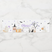 Lila Halloween Little Boo Baby Dusche Wasserflaschenetikett (Einzelnes Label)