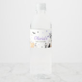 Lila Halloween Little Boo Baby Dusche Wasserflaschenetikett (Vorderseite)