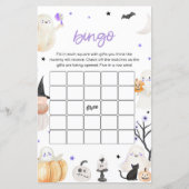Lila Halloween Little Boo Baby Shower Bingo Spiel (Vorderseite)