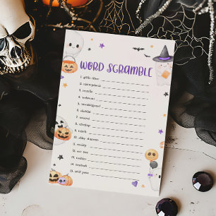 Lila Halloween Little Boo Word Scramble Game