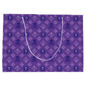 Lila Halloween Louis Vuitton Pattern Große Geschenktüte (Rückseite)