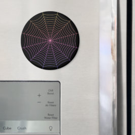 Lila Halloween-Muster aus Spinnennetz Magnet