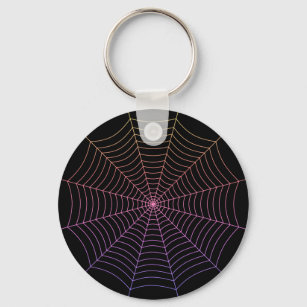 Lila Halloween-Muster aus Spinnennetz Schlüsselanhänger