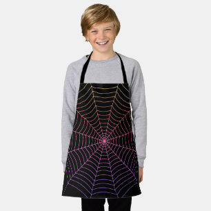 Lila Halloween-Muster aus Spinnennetz Schürze