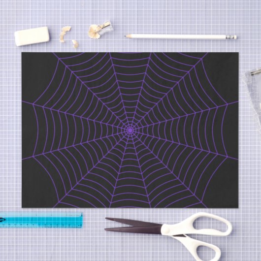 Lila Halloween-Muster aus Spinnennetz Seidenpapier (Handwerk)