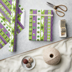 Lila Halloween-Muster-Papier-Rolle Geschenkpapier