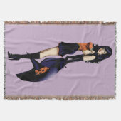 Lila Halloween-Niedlich-Hexe Decke (Vorderseite)