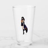 Lila Halloween-Niedlich-Hexe Glas (Vorderseite)