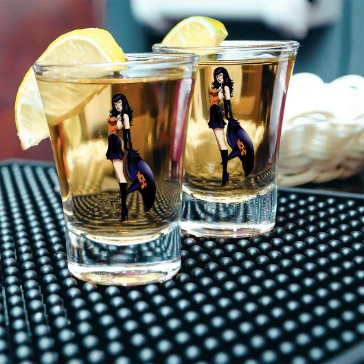 Lila Halloween-Niedlich-Hexe Schnapsglas