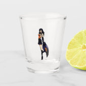 Lila Halloween-Niedlich-Hexe Schnapsglas (Vorderseite)