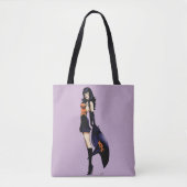 Lila Halloween-Niedlich-Hexe Tasche (Vorderseite)