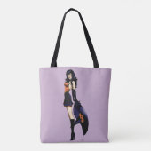 Lila Halloween-Niedlich-Hexe Tasche (Rückseite)