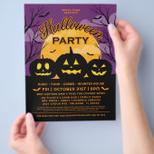 Lila Halloween-Party Black Pumpkins-Ereignis Flyer (Hand)