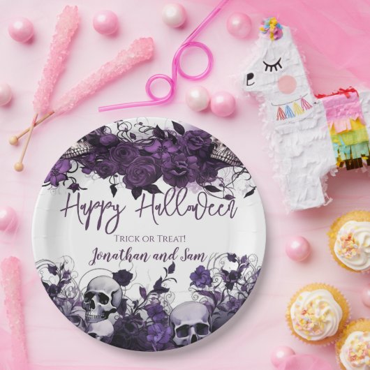 Lila Halloween-Party Pappteller (Party)