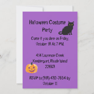 Lila Halloween-Party Save the Date-Karte Date