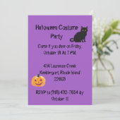 Lila Halloween-Party Save the Date-Karte Save The Date (Stehend Vorderseite)