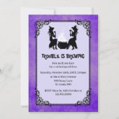 Lila Halloween-Problem ist Party brauen Einladung (Vorderseite)