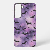 Lila Halloween Sky mit Fledermäusen - Niedlich wun Samsung Galaxy Hülle (Rückseite)
