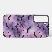 Lila Halloween Sky mit Fledermäusen - Niedlich wun Samsung Galaxy Hülle (Rückseite (Horizontal))