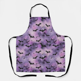Lila Halloween Sky mit Fledermäusen - Niedlich wun Schürze