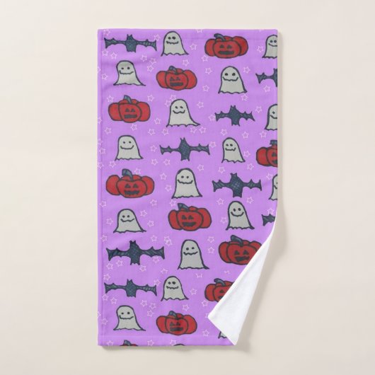 Lila Halloween-Spaß Badhandtuch Set (Handtuch)