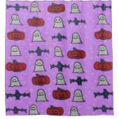 Lila Halloween-Spaß Duschvorhang (Vorderseite)