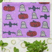 Lila Halloween-Spaß Geschirrtuch (Gefaltet)