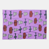 Lila Halloween-Spaß Geschirrtuch (Horizontal)