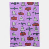 Lila Halloween-Spaß Geschirrtuch (Vertikal)