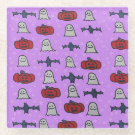 Lila Halloween-Spaß Glasuntersetzer