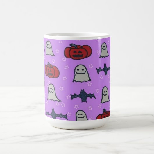 Lila Halloween-Spaß Kaffeetasse (Mittel)