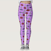 Lila Halloween-Spaß Leggings (Vorderseite)