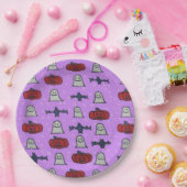 Lila Halloween-Spaß Pappteller (Party)