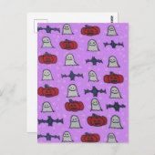 Lila Halloween-Spaß Postkarte (Vorne/Hinten)