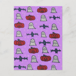 Lila Halloween-Spaß Postkarte