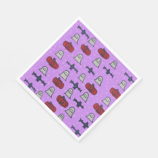 Lila Halloween-Spaß Serviette (Ecke)
