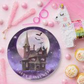 Lila Halloween Spuk Hausratten Vollmond Pappteller (Party)