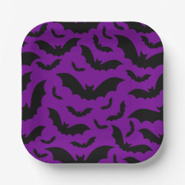 lila Halloween Vampir Fledermäuse gothic Pappteller