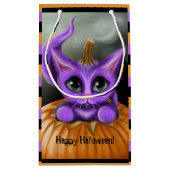 Lila HalloweenKitty Striped Kleine Geschenktüte (Rückseite)