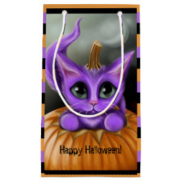 Lila HalloweenKitty Striped Kleine Geschenktüte