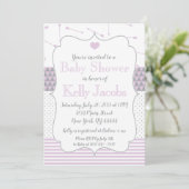 Lila Halsarme Kinderdusche Einladung (Stehend Vorderseite)