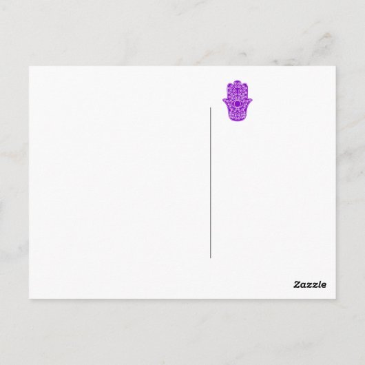 Lila Hamsa-Hand von Miriam-Hand von Fatima.png Postkarte (Rückseite)