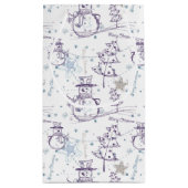 Lila Hand Drawn Christmas Snowman Kleine Geschenktüte (Rückseite)