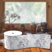 Lila Hand Drawn Christmas Snowman Ripsband