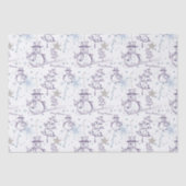 Lila Hand Drawn Christmas Snowman Seidenpapier (Vorderseite)