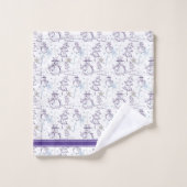 Lila Hand Drawn Xmas Snowman Strip Badhandtuch Set (Waschlappen)