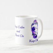 Lila Hand gezeichnete motivierend Buddha-Silhouett Kaffeetasse (VorderseiteRechts)